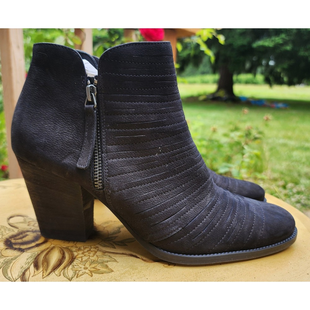 Paul Green Malibu UK 6.5 US 9 Black Nubuck Leather Zip Booties Ankle Boots